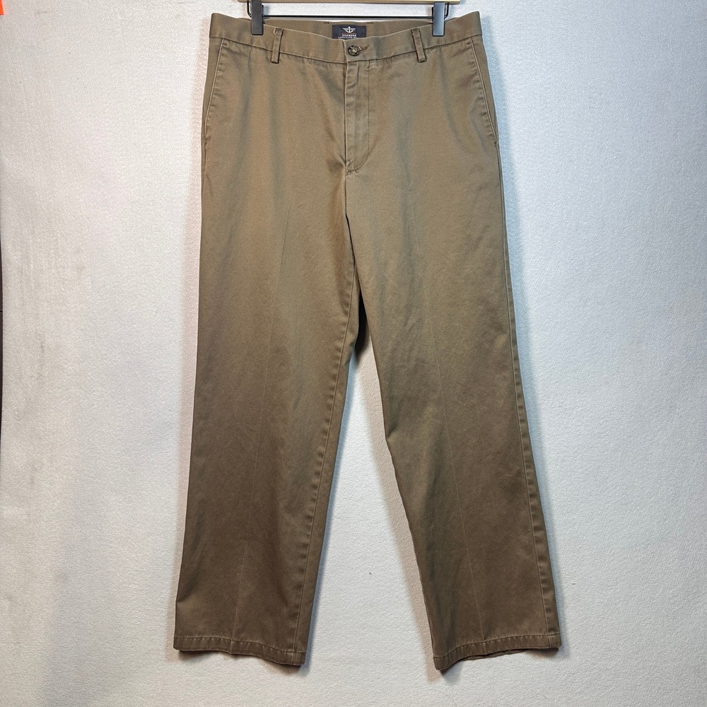 Dockers Signature Khaki D2 Straight Fit Mens Pants 34x30 Brown Cotton Chinos